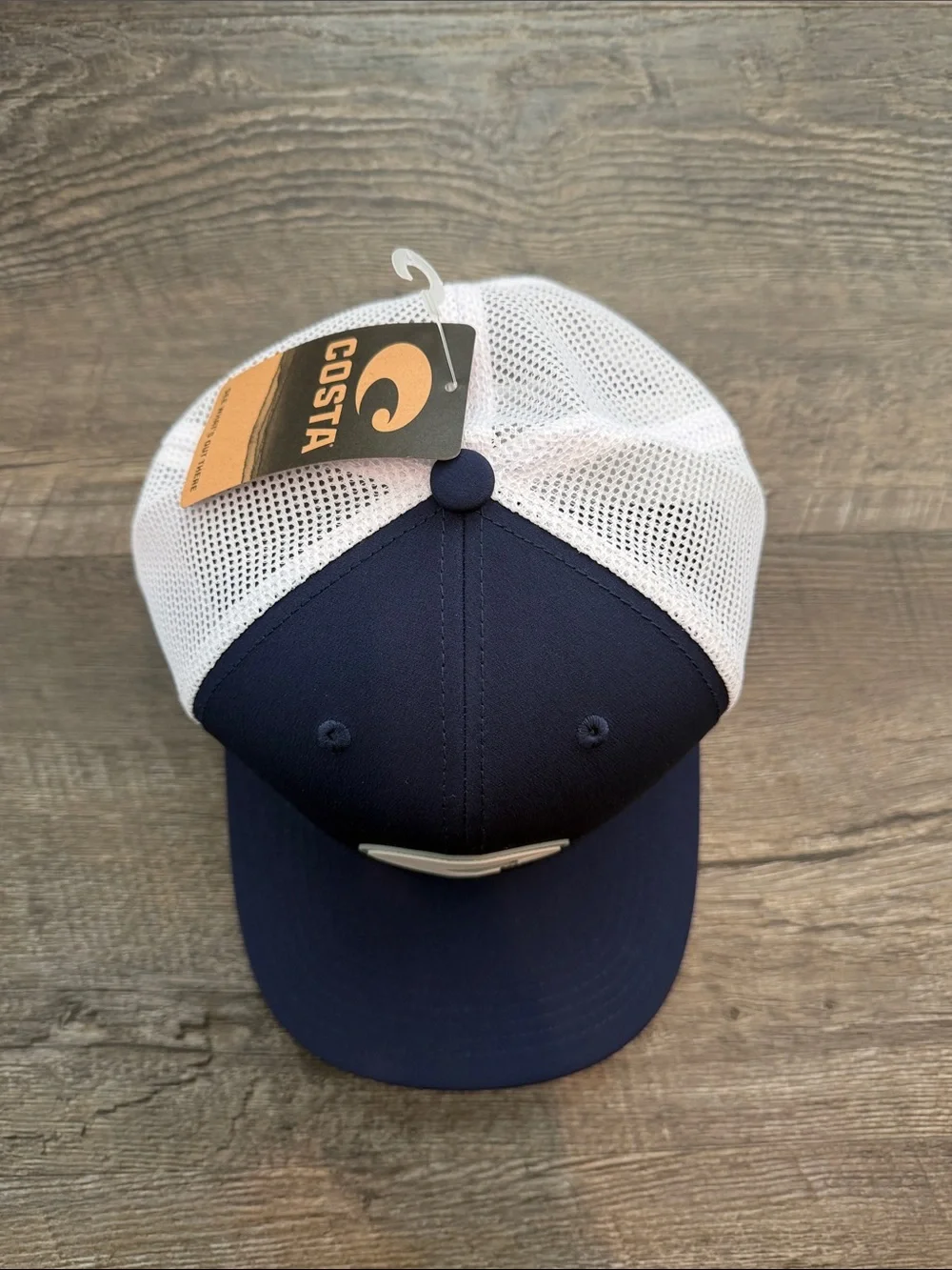 Costa Navy Blue/White Core Performance Mesh Snap Back Trucker Hat